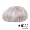 A gray wig with a number of colors on it.