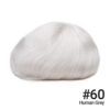 A white wig with a number of colors on it