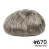 A gray wig with human hair on top of it.