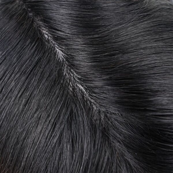A close up of the fur on a black animal.